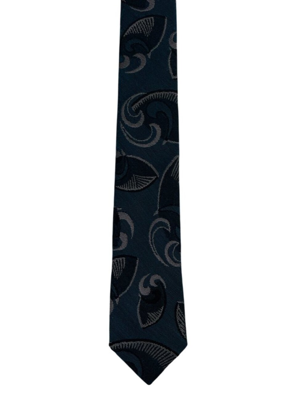 Vintage Jordache Mens Skinny Tie Necktie Green Tan & Black - Picture 2 of 5